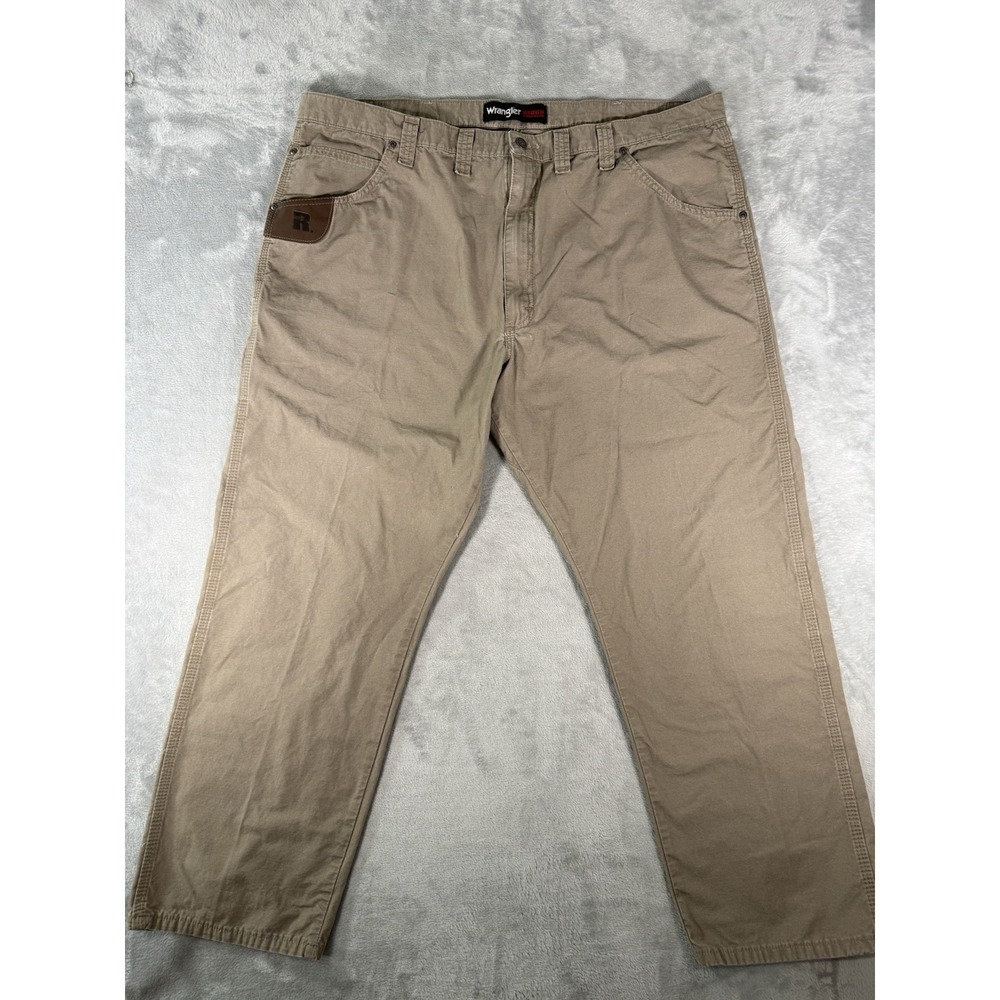 Wrangler Riggs Pants Mens 44x30 Brown Technician Ripstop Utility Workwear Khaki